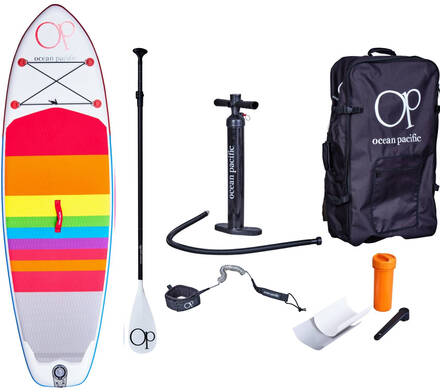 Ocean Inflatable Paddle Board Ocean Pacific Venice All Round 8'6 (Weiß/Rot/Blau)