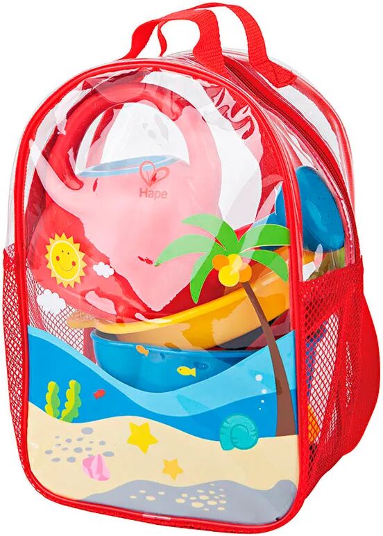 Hape Sandspielzeug-Set STRAND 7-teilig mit Rucksack (25x30)