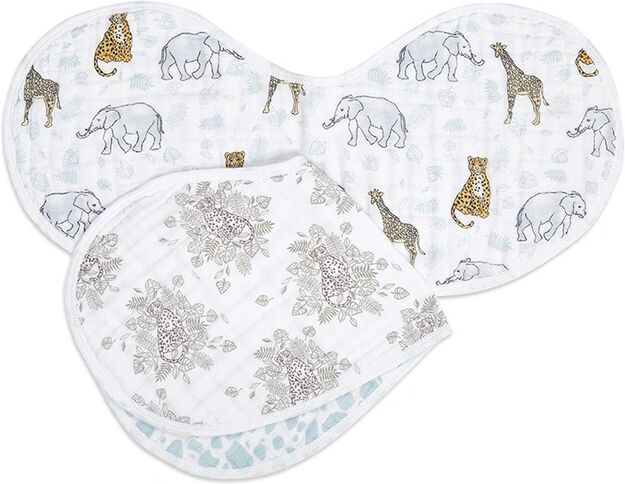 aden + anais Lätzchen BURPY BIB – JUNGLE 2er-Set in weiß