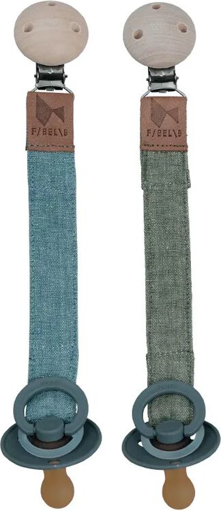 FABELAB Schnullerband COLORS 2er Pack in chambray blue/olive