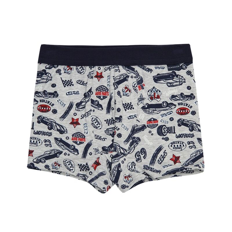 Schiesser Boxershorts NO. 1 in hellgrau melange/blau