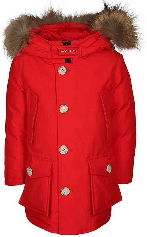 Woolrich Daunen-Kinderparka BOYS ARCTIC mit Echtfellbesatz in scarlett