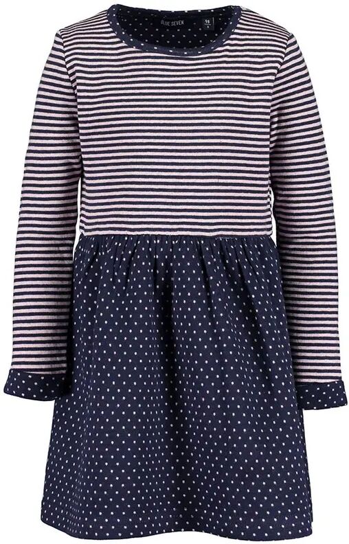 BLUE SEVEN Langarmkleid ESSENTIALS – STRIPES gepunktet in rosa