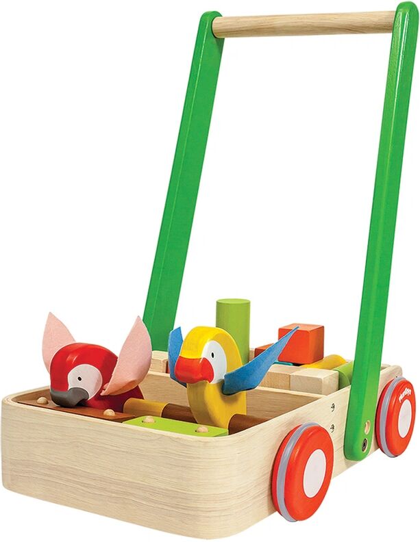 Plan Toys Lauflernwagen VOGEL 17-teilig in bunt