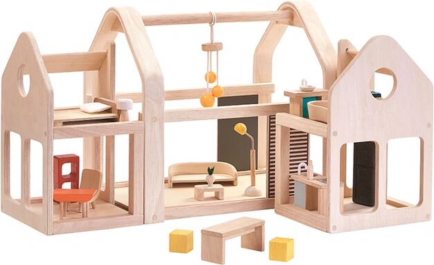 Plan Toys Puppenhaus SLIDE N GO 20-teilig aus Holz