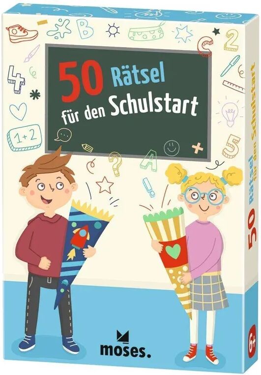 moses Verlag 50 Rätsel für den Schulstart (Kinderspiel)