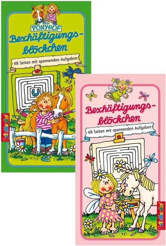 Lutz Mauder Verlag Beschäftigungsblöckchen-Set PONY/EINHORN in bunt