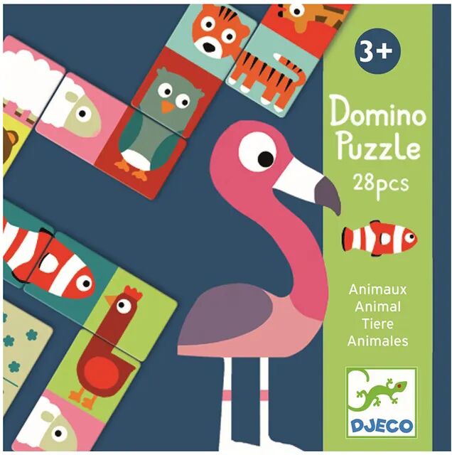 Djeco Domino-Puzzle TIERE 28-teilig in bunt