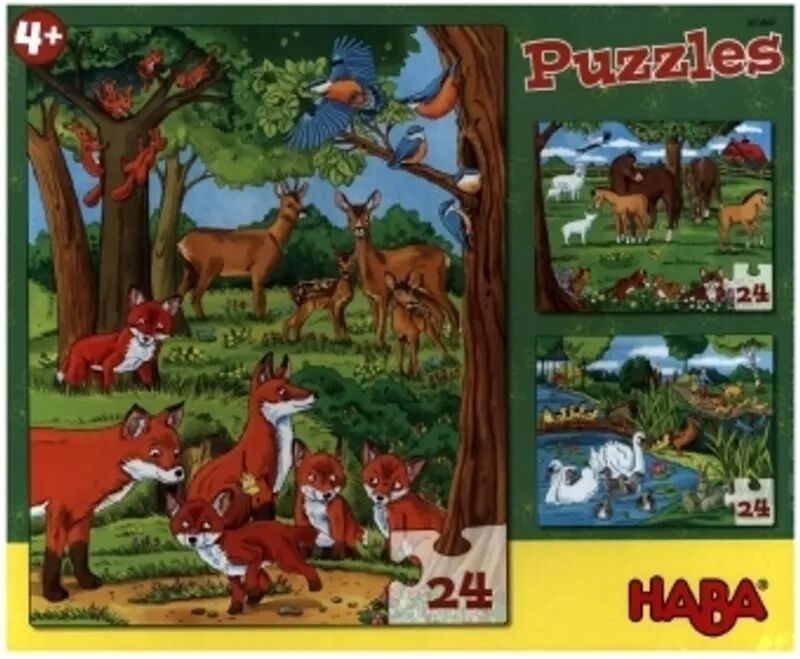 HABA Puzzle TIERFAMILIEN 3x24-teilig