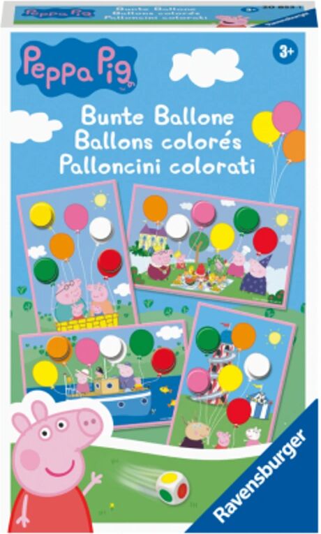 Ravensburger Verlag Ravensburger Mitbringspiel - 20853 - Peppa Pig Bunte Ballone - Lustiges Farbwürf