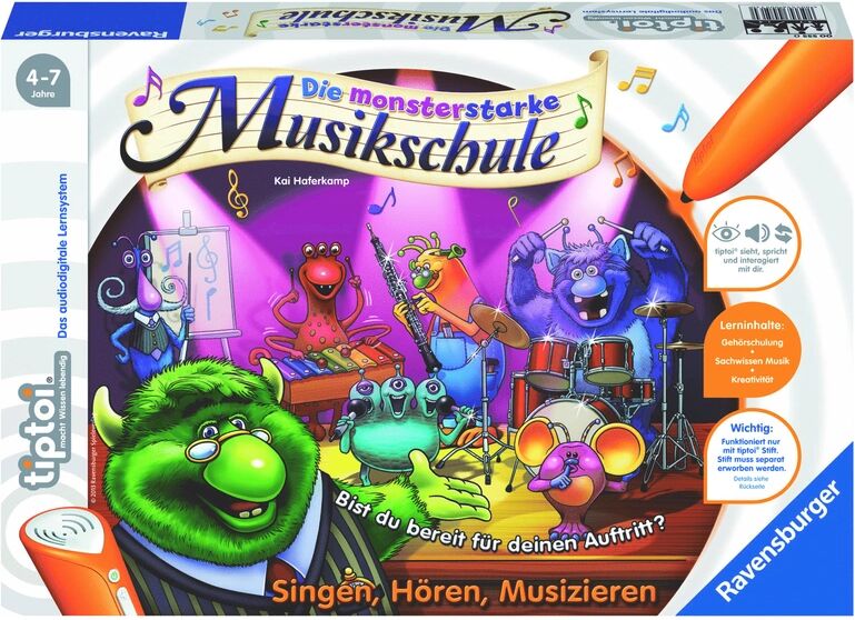 Ravensburger Verlag Ravensburger tiptoi® - Die monsterstarke Musikschule, Kinderspiel