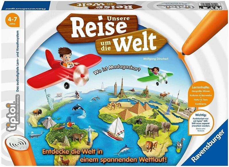 Ravensburger Verlag tiptoi®: Ravensburger tiptoi Spiel 00070 Unsere Reise um die Welt - Lernspiel ab