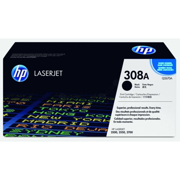 HP Original HP Color LaserJet 3550 N Toner (308A / Q 2670 A) schwarz, 6.000 Seiten, 0,93 Rp pro Seite