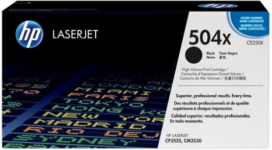 HP Original HP Color LaserJet CP 3520 Series Toner (504X / CE 250 X) schwarz, 10.500 Seiten, 1,52 Rp pro Seite