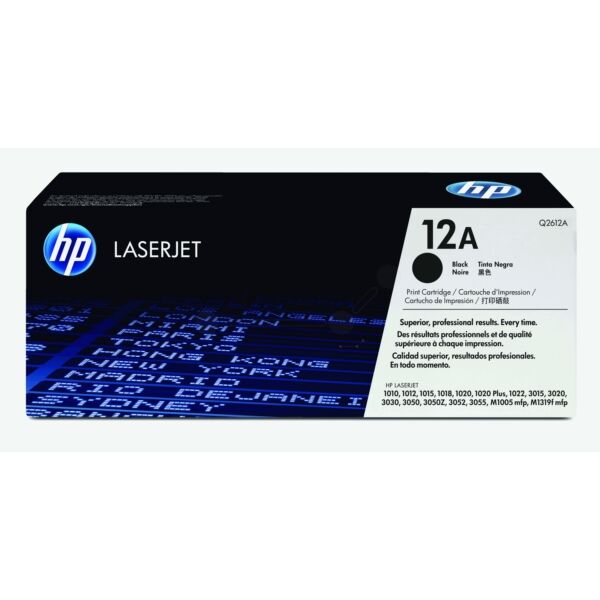 HP Original HP LaserJet 3030 Toner (12A / Q 2612 A) schwarz, 2.000 Seiten, 4,0 Rp pro Seite - ersetzt Tonerkartusche 12A / Q2612A für HP LaserJet3030