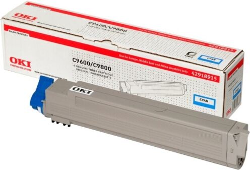 Oki Original OKI C 9650 eXpress Toner (42918915) cyan, 15.000 Seiten, 2,24 Rp pro Seite - ersetzt Tonerkartusche 42918915 für OKI C 9650eXpress