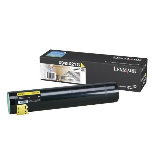 Lexmark Original Lexmark X 940 E Toner (X945X2YG) gelb, 22.000 Seiten, 0,89 Rp pro Seite - ersetzt Tonerkartusche X945X2YG für Lexmark X 940E