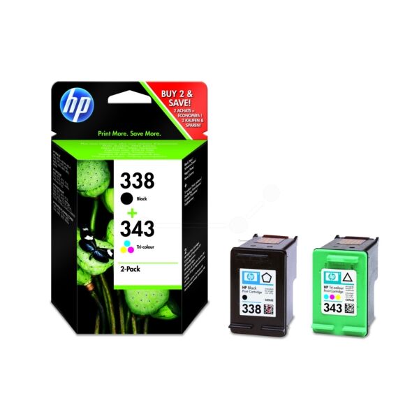 HP Original HP PhotoSmart C 3190 Tintenpatrone (338+343 / SD 449 EE) multicolor Multipack (2 St.), Inhalt: 11ml+7ml