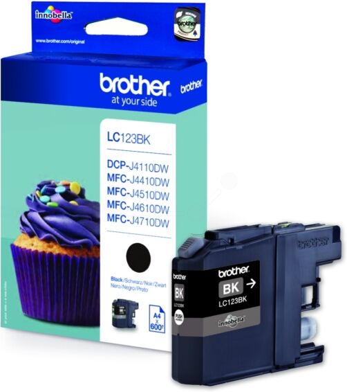 Brother Original Brother DCP-J 4110 W Tintenpatrone (LC-123 BK) schwarz, 600 Seiten, 3,65 Rp pro Seite, Inhalt: 11 ml