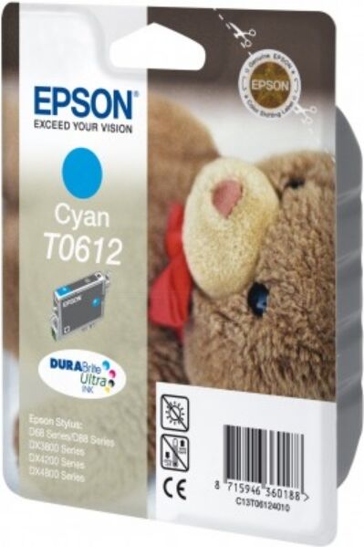 Epson Original Epson Stylus DX 4250 Tintenpatrone (T0612 / C 13 T 06124010) cyan, 250 Seiten, 5,0 Rp pro Seite, Inhalt: 8 ml