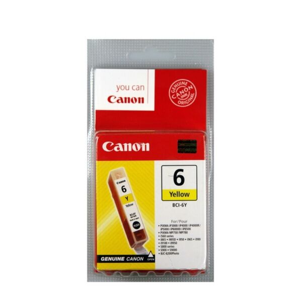 Canon Original Canon S 830 D Tintenpatrone (BCI-6 Y / 4708 A 002) gelb, 210 Seiten, 5,31 Rp pro Seite, Inhalt: 13 ml