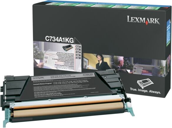 Lexmark Original Lexmark Optra C 734 N Toner (C734A1KG) schwarz, 8.000 Seiten, 1,99 Rp pro Seite - ersetzt Tonerkartusche C734A1KG für Lexmark Optra C 734N