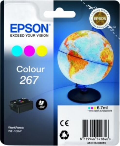 Epson Original Epson C 13 T 26704010 / 267 Tintenpatrone farbe, 200 Seiten, 8,03 Rp pro Seite, Inhalt: 6 ml