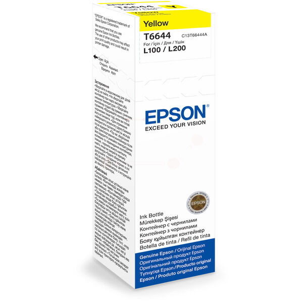 Epson Original Epson EcoTank ET-2500 Series Tintenpatrone (T6644 / C 13 T 66444A) gelb, 6.500 Seiten, 0,09 Rp pro Seite, Inhalt: 70 ml