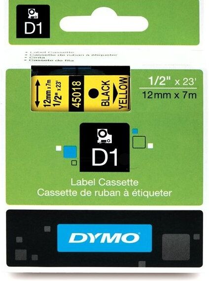 Dymo Original Dymo Labelmanager 450 D Etiketten (S0720580 / 45018) multicolor 12mm x 7m - ersetzt Labels S0720580 / 45018 für Dymo Labelmanager 450D