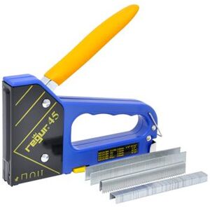 REGUR 45 Handtacker, 4-in 1 Multifunktions-Tacker zum Befestigen von Draht, Drahtgeflecht