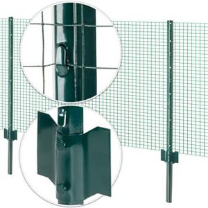 8x VOSS.farming U-Profil Metall-Pfähle 107cm, Zaunpfosten für Drahtgeflechte bis 76cm