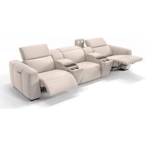 sofanella Stoff Relaxsofa MILLESIMO + Sitzheizung 3-Sitzer Kinosofa 340x76x114cm beige