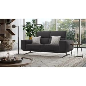 sofanella Stoff Couch 2-Sitzer Sofa MERANO Home Designercouch 190x109x73cm Schwarz