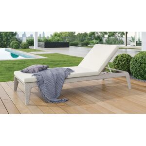 sofanella Outdoor Liege KAPSTADT Polyrattan Gartenliege Kippfunktion 200cm Grau