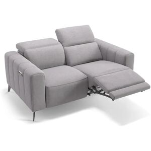 sofanella 2-Sitzer Couch PALERMO Stoffsofa Elegant 156x110x77cm Grau