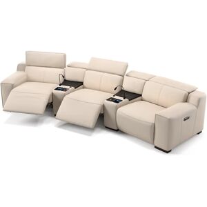 sofanella Leder Kinocouch LORETO Relaxsofa 369x76x104cm Grau