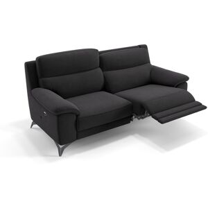 sofanella Stoff Sofagarnitur LANTELLA 3-Sitzer Couchgarnitur 200x97x99cm schwarz