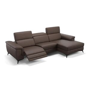sofanella Design Eckcouch AMARO Leder Couch 264x108x97cm Braun