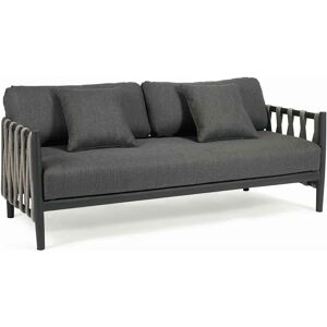 sofanella Designer Outdoor Sofa SEVILLA 2-Sitzer Couch Designsofa 178cm Grau