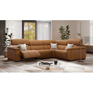 sofanella Designer Eckcouch MINORI Leder Polsterecke Sofa 290x89x104cm orange