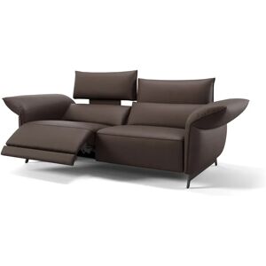 sofanella Designer Ledersofa Ledercouch CUNEO Garnitur 204x101x89cm Braun