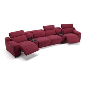 sofanella Stoff Heimkino Sofa LORETO Kino Sessel 444x76x104cm rot