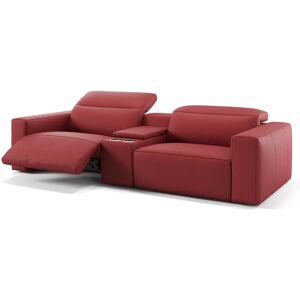 sofanella Leder Relaxsofa LENOLA Kinosofa Ledercouch 230x72x109cm rot