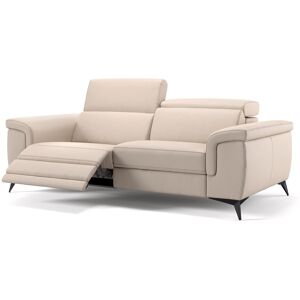 sofanella Designer Leder Sofa AMARO 3-Sitzer Garnitur 218x108x97cm Beige