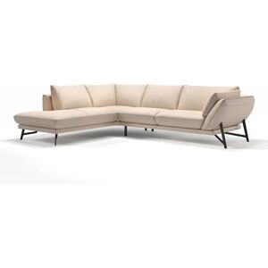 sofanella Leder Ecksofa ESTELLA Eckcouch Wohnlandschaft 285x99x82cm beige