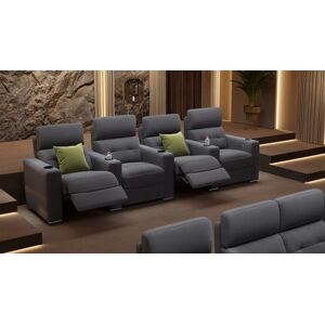 sofanella Stoff 4-Sitzer Couch BARI Relaxcouch Relaxsofa 326x100x96cm Grau