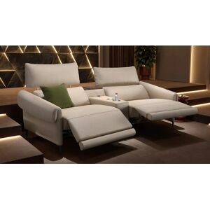 sofanella Ledersofa BIENNO 2-Sitzer Couch Heimkinocouch 208x90x101cm Beige