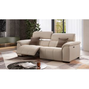 sofanella Leder Designersofa MINORI Relax Funktion Couch 204x89x104cm Beige