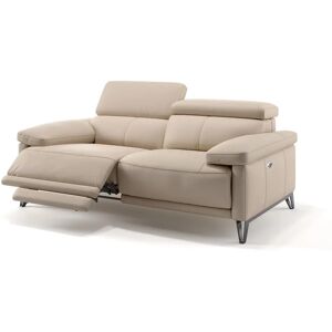 sofanella 2-Sitzer Couch CELANO Ledersofa 176x76x108cm beige