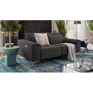 sofanella Relaxcouch BELLA mit Relaxfunktion Stoffsofa Stoffcouch 178x78x100cm schwarz